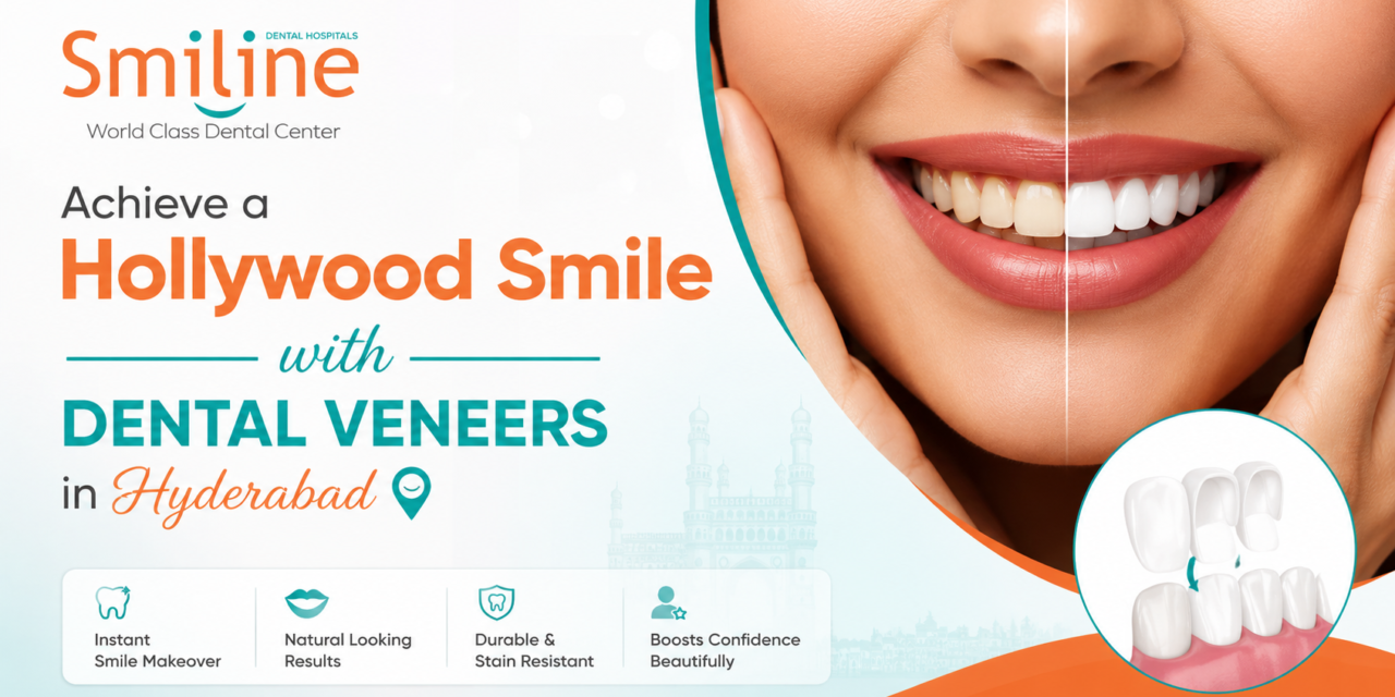 Achieve a Hollywood Smile with Dental Veneers in Hyderabad at Smiline